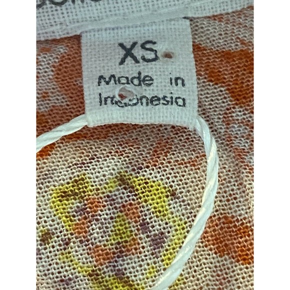 F. Poupette St Barth Dress Sise XS Multicolor Floral Orange 3/4 Sleeve. NWT - Picture 10 of 12